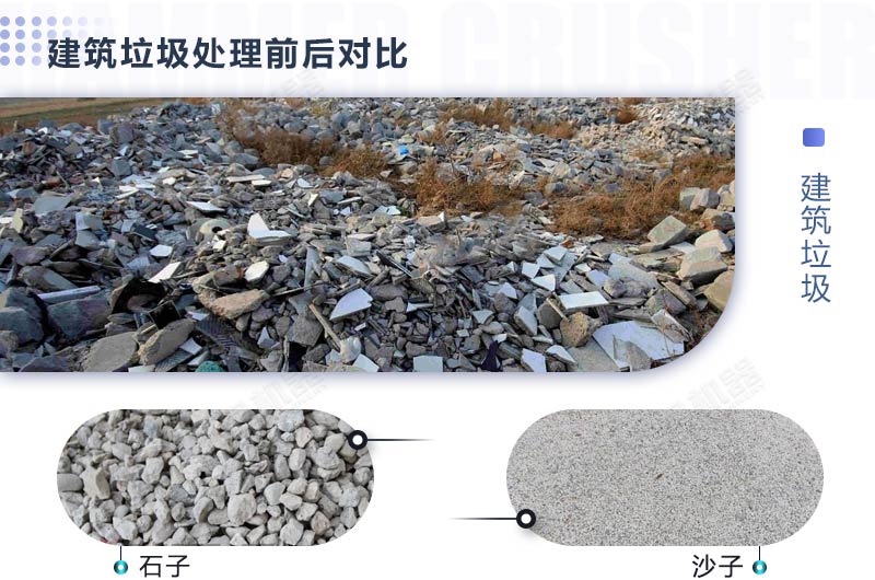 建筑垃圾破碎前后對比 建筑垃圾破碎前后對比
